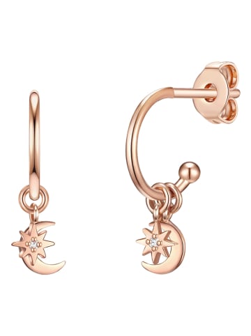 Nahla Jewels Rosévergold. Halbcreolen mit Edelsteinen