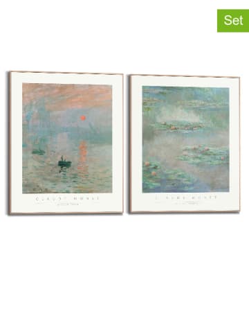 Orangewallz 2-delige set: ingelijste kunstdrukken "Claude Monet"