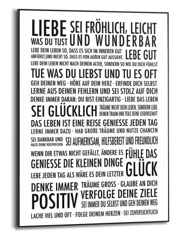 Orangewallz Gerahmter Kunstdruck "Positiv Leben"