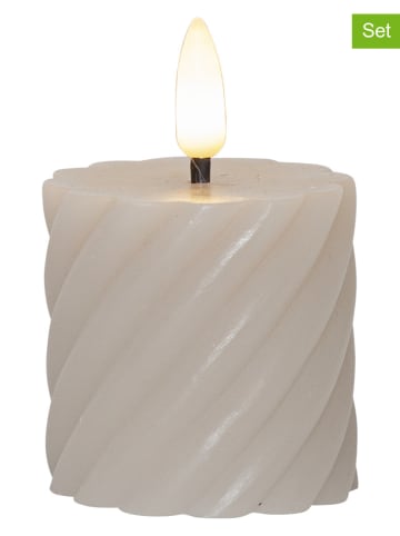 STAR Trading Świece LED (4 szt.) w kolorze beżowym - wys. 7,5 x Ø 5 cm