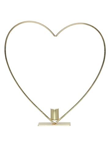 STAR Trading Decoledlamp "Flame Heart" goudkleurig - (B)28 x (H)28 cm