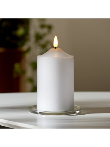 STAR Trading 2er-Set: LED-Kerzen "Flamme" in Weiß - (H)15 x Ø 7,5 cm