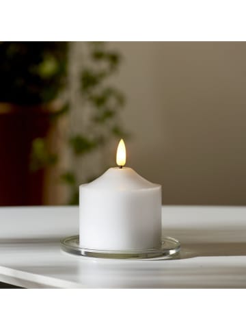 STAR Trading 2-delige set: ledkaarsen "Flamme" wit - (H)9,5 x Ø 7,5 cm