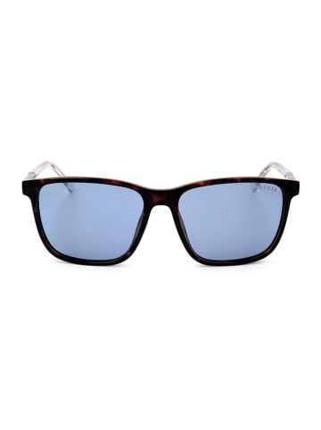 Guess Męskie okulary przeciwsłoneczne w kolorze brązowo-niebieskim
