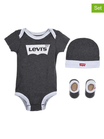 Levi's Kids 3-delige pasgeborenenset donkergrijs