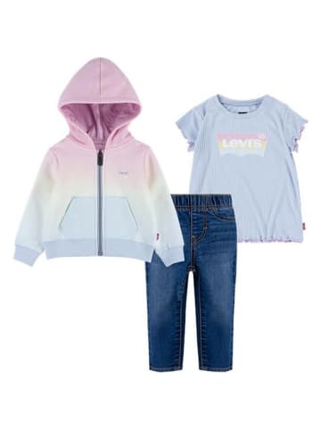 Levi's Kids 3tlg. Outfit in Bunt/ Dunkelblau/ Hellblau