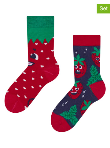 Dedoles 2-delige set: sokken rood/groen/donkerblauw