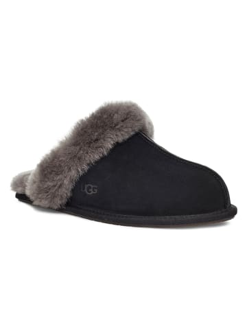 UGG Leder-Hausschuhe "Scuffette II" in Schwarz