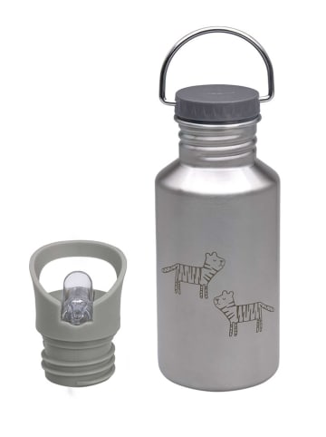 Lässig Trinkflasche "Safari" in Silber/ Grün - 500 ml