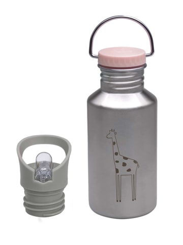 Lässig Butelka-bidon "Safari Żyrafa" w kolorze srebrnym - 500 ml