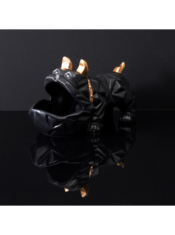 Rétro Chic Dekoracja "Bulldog" w kolorze czarnym - 30 x 14 x 16 cm