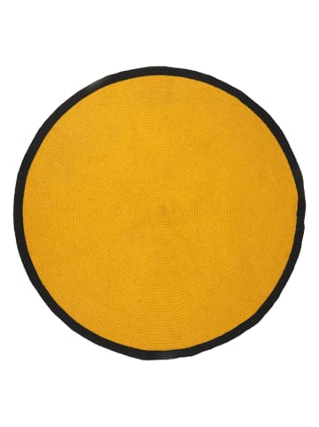 Rétro Chic Katoenen tapijt geel - Ø 120 cm