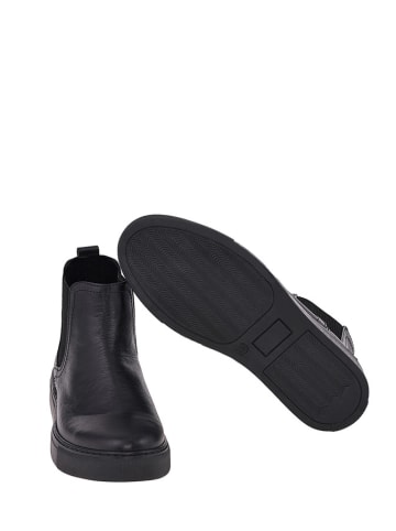 Noosy Leder-Chelsea-Boots in Schwarz