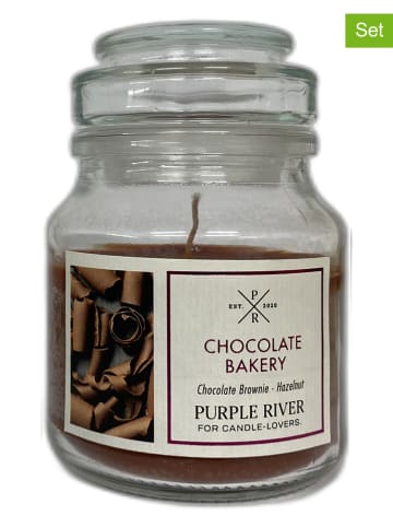 Purple River 2er-Set: Duftkerzen "Chocolate Bakery" in Braun - 2x 113 g