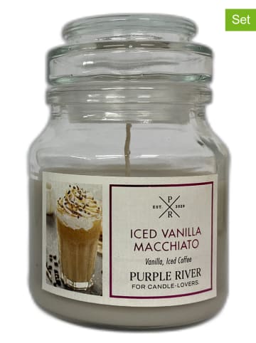 Purple River 2-delige set: geurkaarsen "Iced Vanilla Macchiato" wit - 2x 113 g