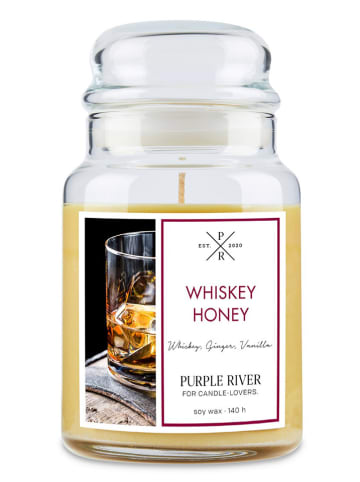 Purple River Duftkerze "Whiskey Honey" in Gelb - 623 g
