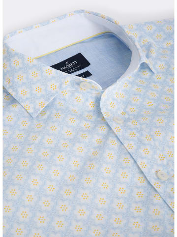 Hackett London Blouse "Daisy Mosaic" - slim fit - lichtblauw