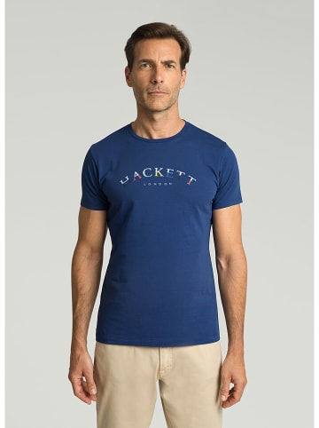 Hackett London Shirt "Col Logo" blauw