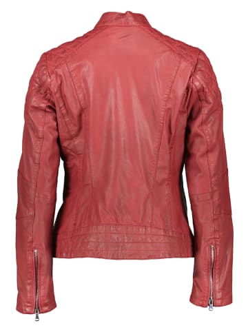 Caminari Skórzana kurtka "Rina" w kolorze czerwonym