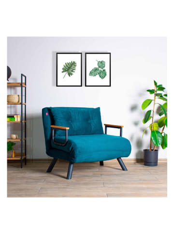 Evila Schlafsessel "Sando" in Petrol - (B)60 x (H)78 x (T)78 cm