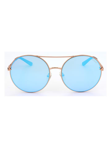 Guess Damskie okulary przeciwsłoneczne w kolorze różowozłoto-błękitnym