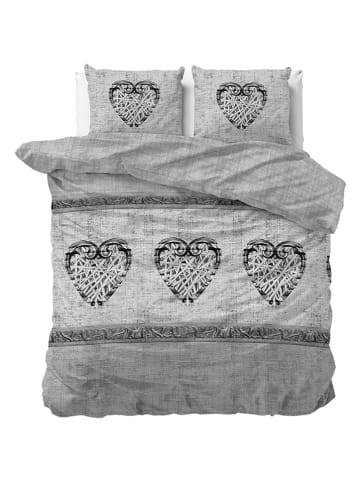 Sleeptime Beddengoedset "Hearts Vintage" grijs