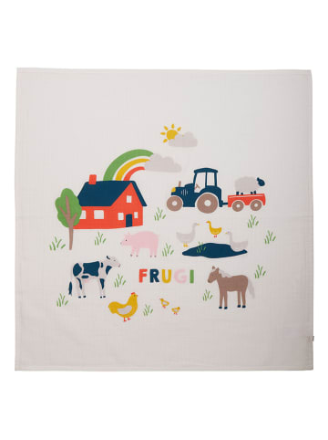 Frugi Chustki (2 szt.) "Farmyard Friends" w kolorze białym ze wzorem