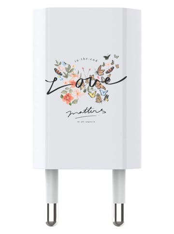 SWEET ACCESS USB-Netzadapter "Love Papillon" in Weiß