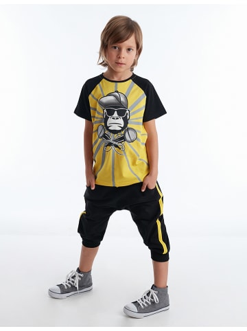 Denokids 2-delige outfit zwart/geel
