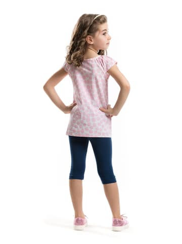 Denokids 2-delige outfit lichtroze/donkerblauw