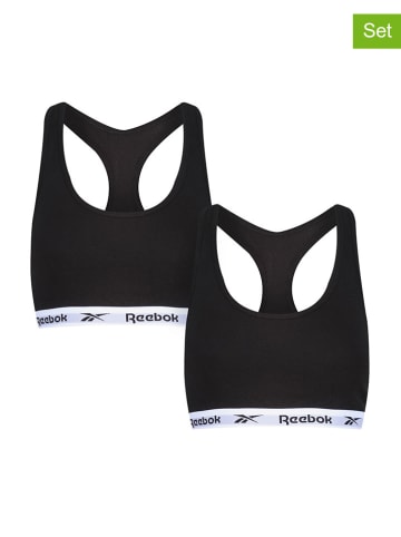 Reebok Biustonosze sportowe (2 szt.) ''Frankie'' w kolorze czarnym