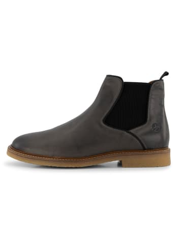 TRAVELIN' Leren chelseaboots "Glasgow" antraciet