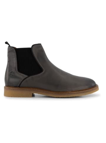 TRAVELIN' Leren chelseaboots "Glasgow" antraciet