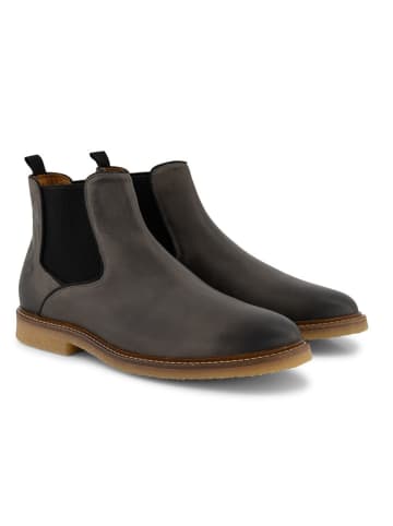 TRAVELIN' Leren chelseaboots "Glasgow" antraciet
