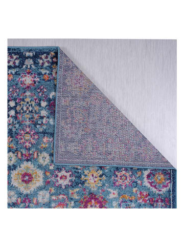 ABERTO DESIGN Laagpolig tapijt "Vintage" blauw/meerkleurig
