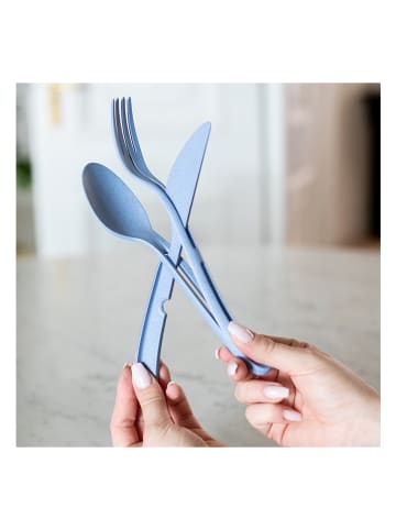 koziol 2-delige bestekset "Klikk" blauw - (L)22 cm