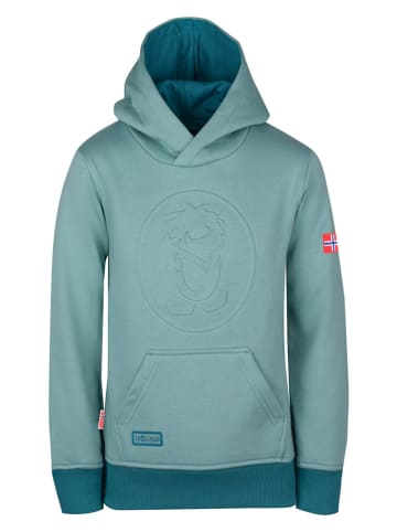 Trollkids Hoodie "Lillehammer" groen/blauw