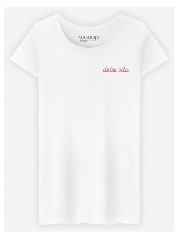 WOOOP Koszulka "Dolce Vita" w kolorze białym