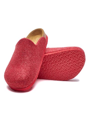 Comfortfusse Wollen pantoffels rood