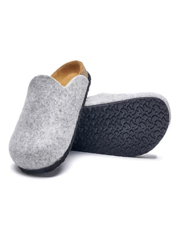 Comfortfusse Wollen pantoffels grijs