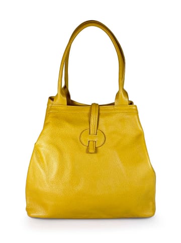 Florence Bags Leren shopper "Fr" geel - (B)42 x (H)38 x (D)6 cm