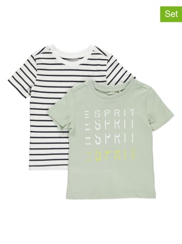 ESPRIT Koszulki (2 szt.) w kolorze granatowo-białym i zielonym