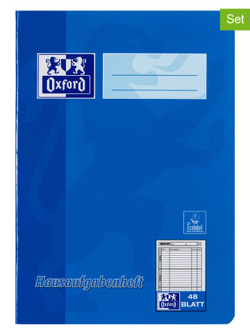 Oxford 5er-Set: Hausaufgabenhefte in Blau/ Rot - DIN A5