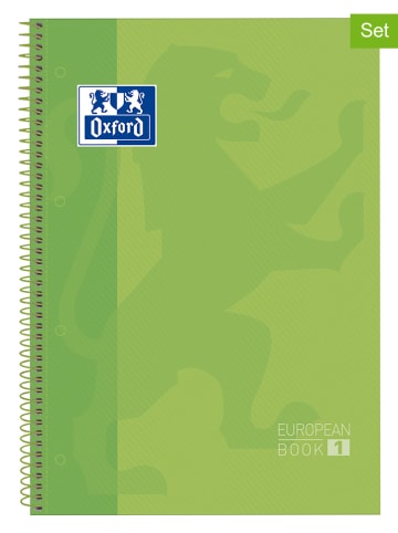 Oxford 2-delige set: collegeblokken "European Book" groen - A4