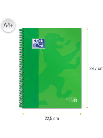 Oxford Kołozeszyty (2 szt.) "European Book" w kolorze zielonym - A4