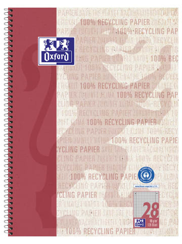 Oxford Collegeblokk "Oxford Recycling" rood - A4