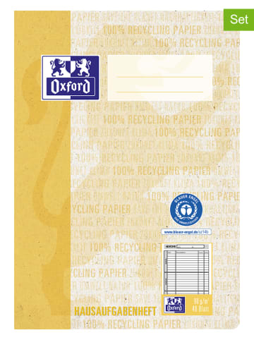 Oxford 5er-Set: Hausaufgabenhefte "Oxford Recycling" in Gelb - DIN A5