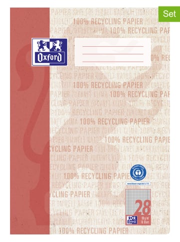 Oxford Zeszyty (5 szt.) "Oxford Recycling" w kolorze czerwonym - A4