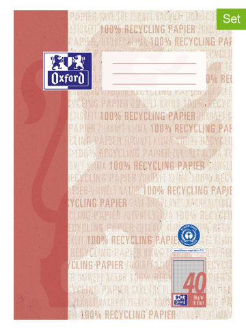 Oxford Zeszyty (15 szt.) "Oxford Recycling" w kolorze czerwonym - A4