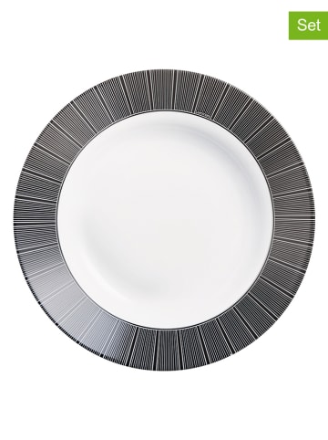Luminarc 6er-Set: Suppenteller "Astre" in Schwarz/ Weiß - Ø 22 cm